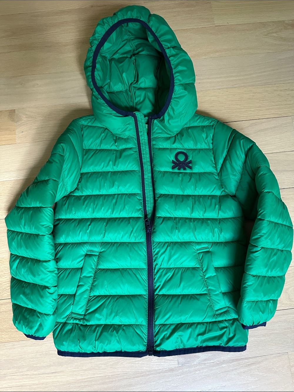 United Colors Of Benetton Bright Green Hooded Puffer Jacket